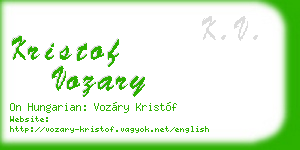kristof vozary business card