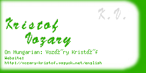 kristof vozary business card